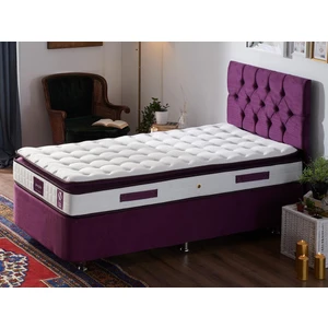 Niron Purple Yatak Seti 100x200 cm Tek Kişilik Yatak Baza Başlık Takımı - Orta Sert Yatak Mor Baza ve Başlığı