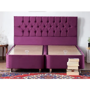 Niron Purple Baza ve Başlık Seti 200x200 cm Çift Kişilik Sandıklı Mor Kumaş Baza ve Başlığı