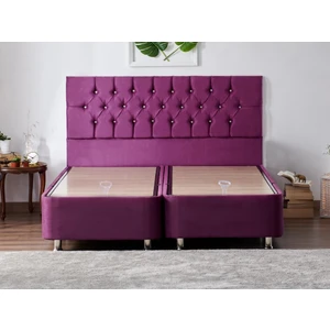 Niron Violet Baza ve Başlık Seti 150X200 cm Çift Kişilik Sandıklı Mor Kumaş Baza ve Başlığı