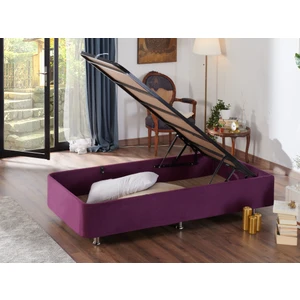 Niron Purple Baza 100X200 cm Tek Kişilik Sandıklı Mor Kumaş Baza Silinebilir Soho Kumaş