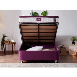 Niron Purple Baza 120X200 cm Tek Kişilik Sandıklı Mor Kumaş Baza Silinebilir Soho Kumaş