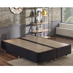 Niron Ela Baza -180X200 cm Çift Kişilik Sandıklı Siyah Kumaş Baza Silinebilir Soho Kumaş