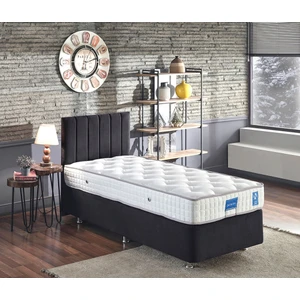 Niron Juliette 100x200 cm Tek Kişilik Lüks Yatak Seti - Siyah Kumaş Baza, Başlık ve Yatak Takımı