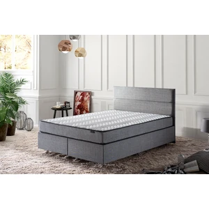 Niron Silver Yatak Baza Başlık Seti 120x200 Tek Kişilik Full Ortopedik Yatak Gri Keten Baza Başlık