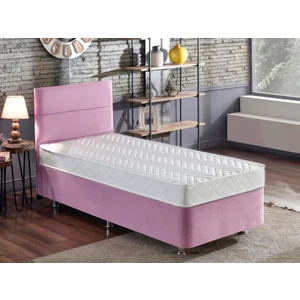 Niron Pinky Tek Kişilik 90 x 190 Cm Yatak Seti - Pembe Kumaş Baza, Başlık ve Yatak Takımı
