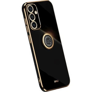 Xınlı Samsung Galaxy A56 5g Kılıf Yüzük Kickstand Galvanik Tpu Telefon Kapağı-Siyah (Yurt Dışından)