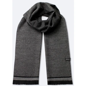 Avva Erkek Siyah Viskon Karışımlı Püsküllü Desenli Şal A42Y9409