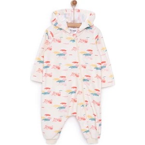 Basic Metraj Baskılı Polar Patiksiz Tulum Kız Bebek