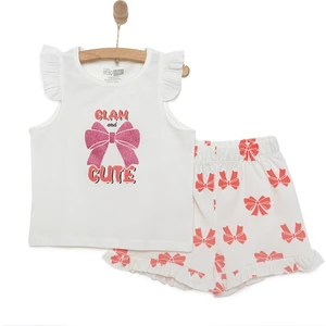 Basic Kız Fiyonk Baskılı Atlet-Şort Kız Bebek
