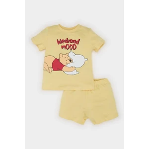 Erkek Bebek Disney Winnie The Pooh Pijama Takımı Kısa Kollu Penye Üst Beli Lastikli Şort E4785A525HS
