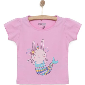 Hellobaby Basic Kız Deniz Kızı Unicorn Baskılı T-Shirt Kız Bebek