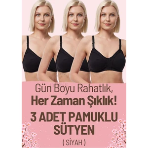Telsiz Süngersiz Kapsız Penye Toparlayıcı Sütyen 3'lü Paket (Büyük Beden Mevcuttur)