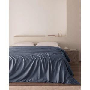 Madame Coco Ciel King Size %100 Pamuk Saten Nevresim - Koyu Mavi