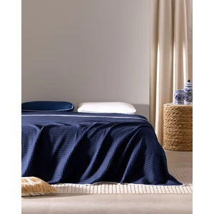 Madame Coco Dimanche King Size  Pamuk Gofre Pike - Lacivert/beyaz