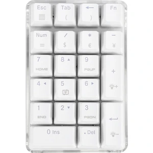 Mekanik Sayısal Tuş Takımı Kahverengi Anahtarı Kablolu Oyun Tuş Takımı Kristal Kasa Beyaz Arkadan Aydınlatmalı 21 Tuşlar Mini Numpad Tuş Takımı (Yurt Dışından)