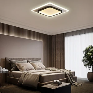 50 x 50 cm  Akrilikli Kare Kumandalı Dimli 3 Işık Renkli LED Tavan Lambası, Modern Avize