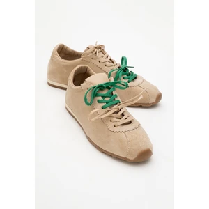 Crea Bej  Deri Süet Kadın Spor Ayakkabı