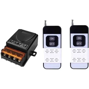 Garaj Kapısı 1000 Metre Alıcılı 2 Uzaktan Kumanda ve 1 Röle Alıcısı 433 Mhz Radyo Frekanslı 220V 30A Aydınlatma Sistemleri, Su Pompası, Ev Aletleri, Çiftlik Sulama ve Elektrik Ekipmanları Için