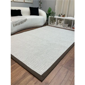 Saraz Halı Kumaş Bordür Bej Bukle Siyah Bordür  Halı Salon Koridor Mutfak Çocuk Odası Halısı  Kilim S263