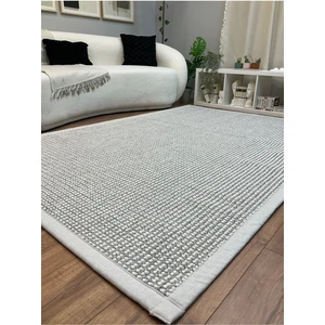 Saraz Halı Kumaş Bordür Bej Bukle Siyah Bordür  Halı Salon Koridor Mutfak Çocuk Odası Halısı  Kilim S263