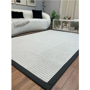 Saraz Halı Kumaş Bordür Bej Bukle Siyah Bordür  Halı Salon Koridor Mutfak Çocuk Odası Halısı  Kilim S263