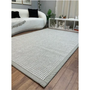 Saraz Halı Kumaş Bordür Bej Bukle Siyah Bordür  Halı Salon Koridor Mutfak Çocuk Odası Halısı  Kilim S263