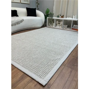 Saraz Halı Kumaş Bordür Bej Bukle Siyah Bordür  Halı Salon Koridor Mutfak Çocuk Odası Halısı  Kilim S263