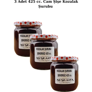 Ayşe Ana Yöresel Çam Kozalak Şurubu Odun Ateşinde Ev Yapımı Şekersiz 425 ml x 3 Adet