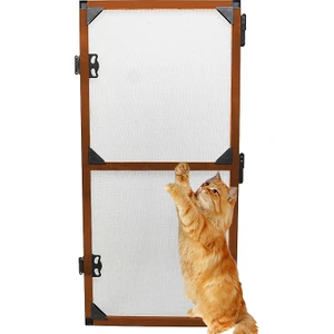 Menteşeli Yırtılmaz Kapı Kedi Sinekliği (Pet Tül) Kahverengi 90X210 Cm. Özel Ölçü Verebilirsiniz.