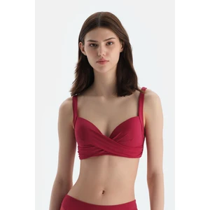 Bordo Kaplı Bikini Üstü