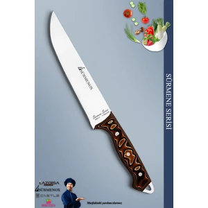 Sürmene Serisi Mutfak Bıçak Et Ekmek Sebze Salata Bıçağı Kahverengi No:3 ( MFT-007)