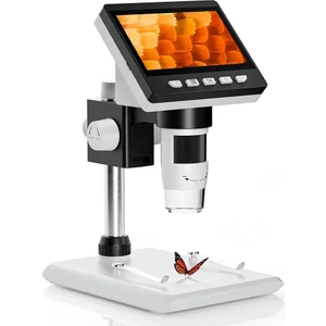 Dijital Mikroskop 1080P LCD Ekran USB Hd Mikroskop 50X-1000X Büyütme LED Işıklı Kamera Şarjlı