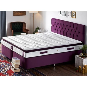 Niron Purple Yatak Seti 140x190 cm Çift Kişilik Yatak Baza Başlık Takımı - Orta Sert Kuş Tüyü Yatak Mor Baza ve Başlığı