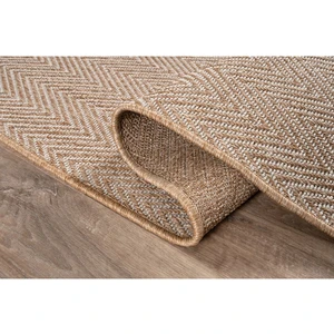 Saraz Halı Srz-0408 Beyaz Kahve Balık Sırtı Jüt Tabanlı Hasır Dokuma Örme Bohem Antialerjik Halı Kilim