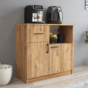 MTD0302 Inci 90  cm  Kapaklı Çekmeceli Alt Mutfak Dolabı Çam