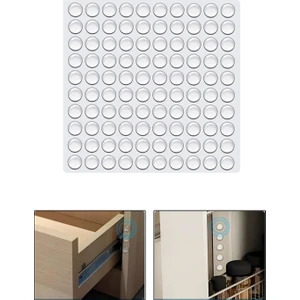 Yapışkanlı Darbe Önleyici Kaymaz Silikon Yumşak Jel Top Seti 100'LÜ ŞEFFAF-AL4952