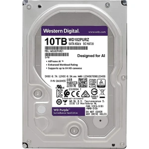 Wd Purple 10TB 7200RPM 256MB Sata3 6gbit/sn 102PURZ 7/24 HDD