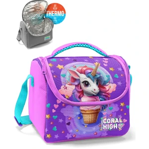 Coral High Kids Mor Pembe Unicorn Desenli Thermo Beslenme Çantası 12782