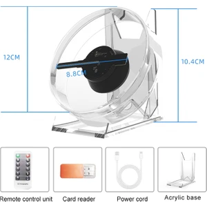 3D Fan Hologram Projektör Masaüstü LED Burcu Holografik Lamba Oynatıcı Uzaktan Ekran Desteği Görüntüler ve Video (Yurt Dışından)