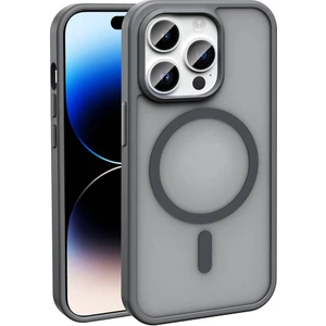 ZORE Apple iPhone 14 Pro Kılıf Magsafe Şarj Özellikli Mat Arka Yüzey  Sio KAPAK-GRI-8680436777428-NOİ