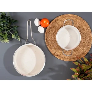 Bta Home Granit Yapışmaz Taban Ikili Tava Seti Beyaz Yumurta Spatulası