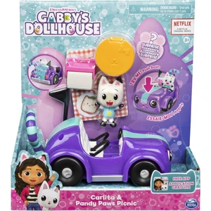 Spin Master 6062145 Gabbys Dollhouse Pandy Paws ve Carlita Araba ve Piknik Seti