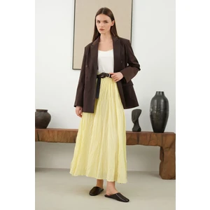 Kraşlı Vual Etek Soft Sarı