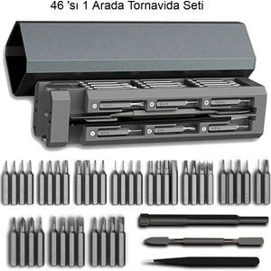 Tornavida 46 Parça Hassas Manyetik Telefon Pc Elektronik Cihaz Tamir Kiti Çoklu Uç Araç Tamir Seti