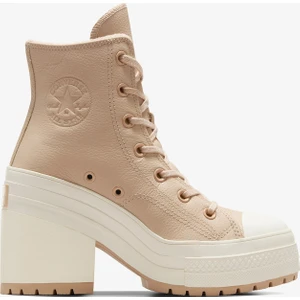 Chuck 70 De Luxe Heel Unisex Krem Deri Platform Sneaker