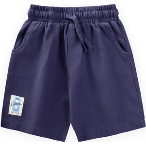 Etiket Detaylı Flanel Kapri 1-7 Yaş Lacivert