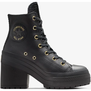 Chuck 70 De Luxe Heel Unisex Siyah Deri Platform Sneaker