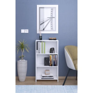 Abete 3 Raflı Beyaz Kitaplık