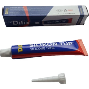 Difix | Silikon Tüp, 50 Gr, Şeffaf Suya ve Isıya Dayanıklı, Çok Amaçlı Yapıştırıcı