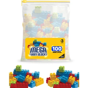 Parti Oyun Evi Yapı Blok Seti Yapı ve Eğitici Oyuncak Mega Funny Blocks 100 Parça